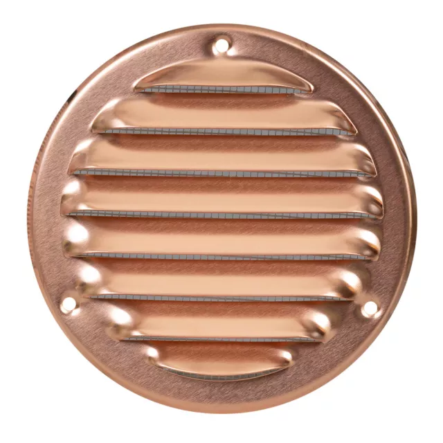 Cuivre Rond Aération Grille 100mm/140mm Avec Mouche Écran Plat Conduit Housse