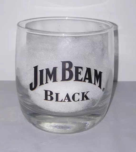 JIM BEAM BLACK Whisky Glass Tumbler Lowball Kentucky Bourbon Whiskey bar ware
