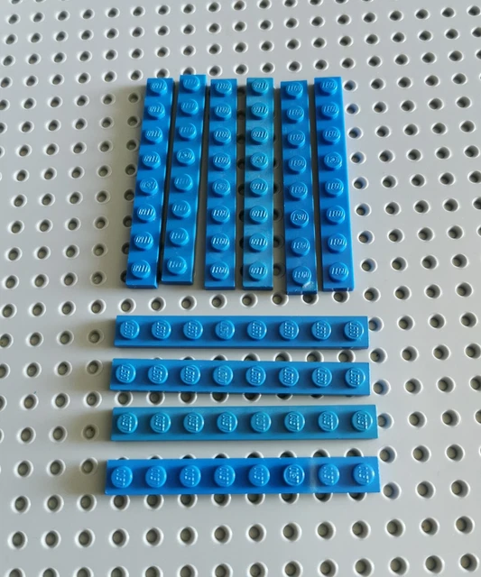 LEGO PLATE BUILDING Plate Baseplate 1x8 Blue 10pcs Blue Basic Plate ...