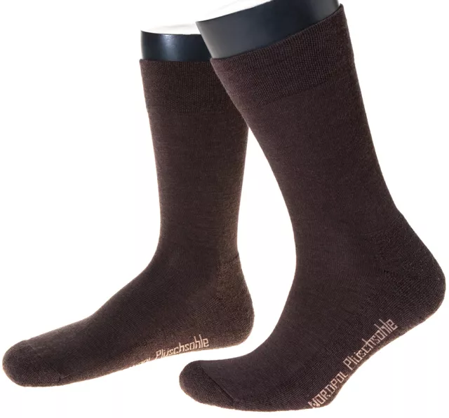 3 Paar Wollsocken, mit Plüschsohle, Made in Germany, 70% Schurwolle, ohne Gummi 2