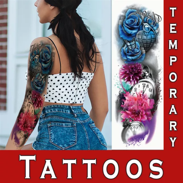 Tattoo Waterproof Sleeve Large Full Arm Leg Temporary Body Art Realistic Sticker