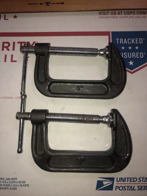 Lot of 2 3”’c-clamps Made In China . See photos , Ready To Do Work !