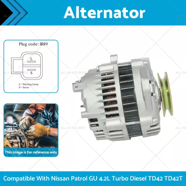 100A Alternator Suitable For Nissan Patrol GU 4.2L Turbo Diesel TD42 TD42T 98-07
