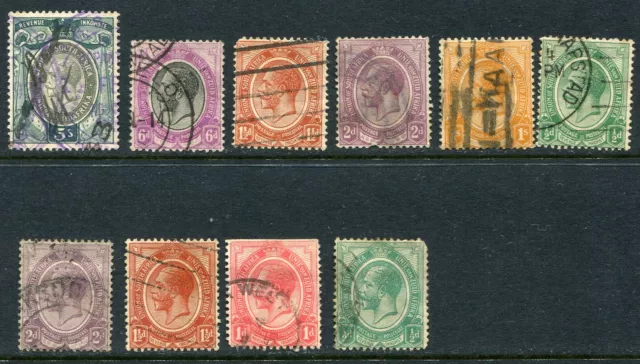 South Africa 1913 -1922 KGV 5/- Stamp Duty Revenue, + used stamps. #2180