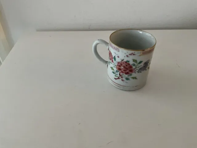 Chinese Export Porcelain Mug / Cup With Famille Rose Detail