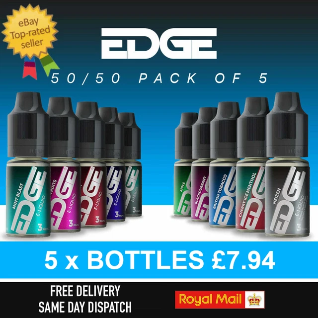 EDGE E LIQUID 20x10ml 20 Bottles Vape Liquid Vape Juice Edge E Liquid 20  BOTTLES £28.99