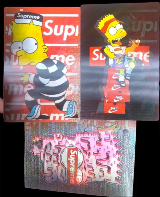 SUPREME BART SIMPSON Stickers Laptop Skateboard Phone Decal Money Cash Lot  4pcs $5.20 - PicClick