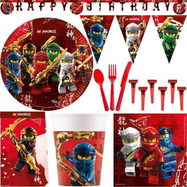 LEGO ninjago Cumpleaños Niños Fiesta Set Decoración Kit de Fiesta de los Niños