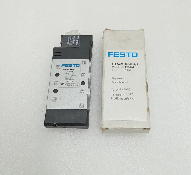 New In Box FESTO CPE14-M1BH-5L-1/8 196941 Solenoid Valve