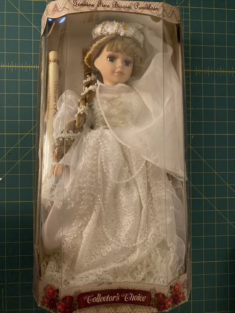 Collectors Choice Genuine Fine Bisque Porcelain Limited Edition Doll 17" BRIDE