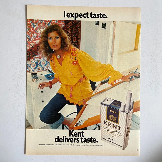 KENT CIGARETTES I Expect Taste Retro Advertisement ~ Vintage 1977 PRINT ...