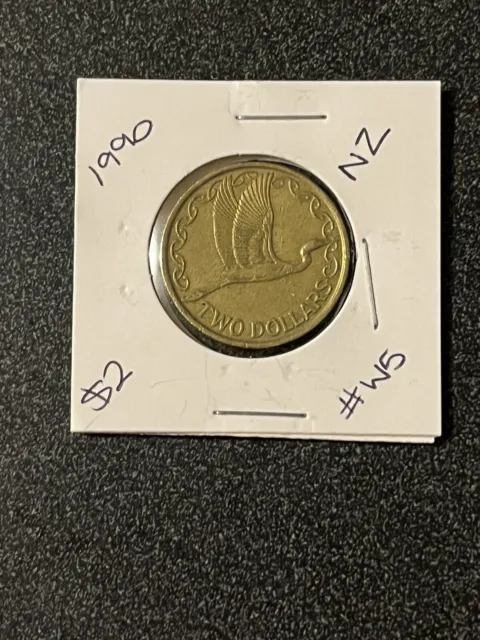 🍧1990 New Zealand $2 Two Dollar Coin 🍧Queen Elizabeth Ii #W5🍧