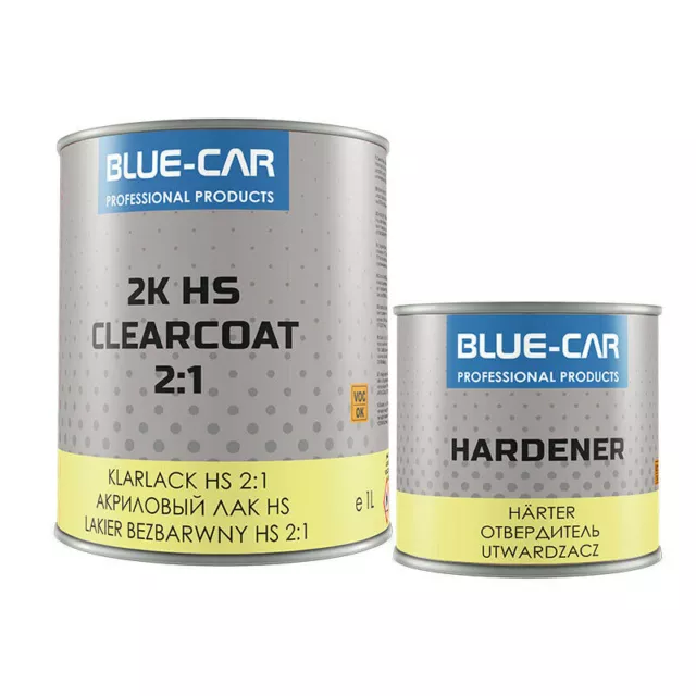 2K HS Clearcoat 2:1 vernis transparent acrylique clair 1L + durcisseur 0,5L