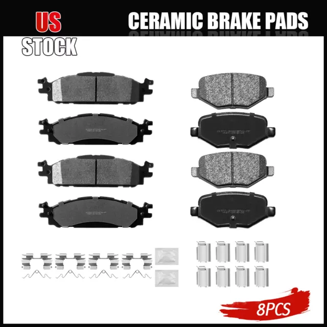 Front Rear Ceramic Brake Pads Fit for Ford Explorer Flex Taurus Lincoln MKS MKT