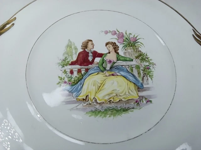 Assiette céramique de St-Amand Ceranord collection Watteau décor amours galants 3