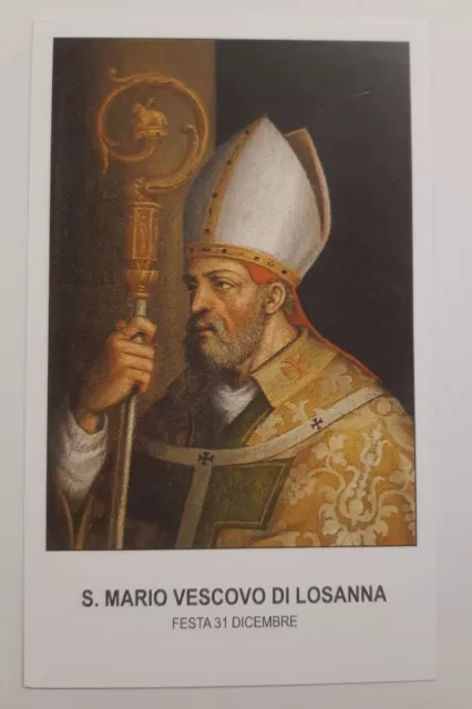 Santino SAN MARIO VESCOVO DI LOSANNA Holy Card Image Pieuse Heiligenbild Prayer