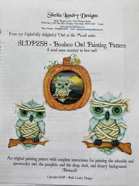 Búho BooBoo patrón de pintura de tole hágalo usted mismo