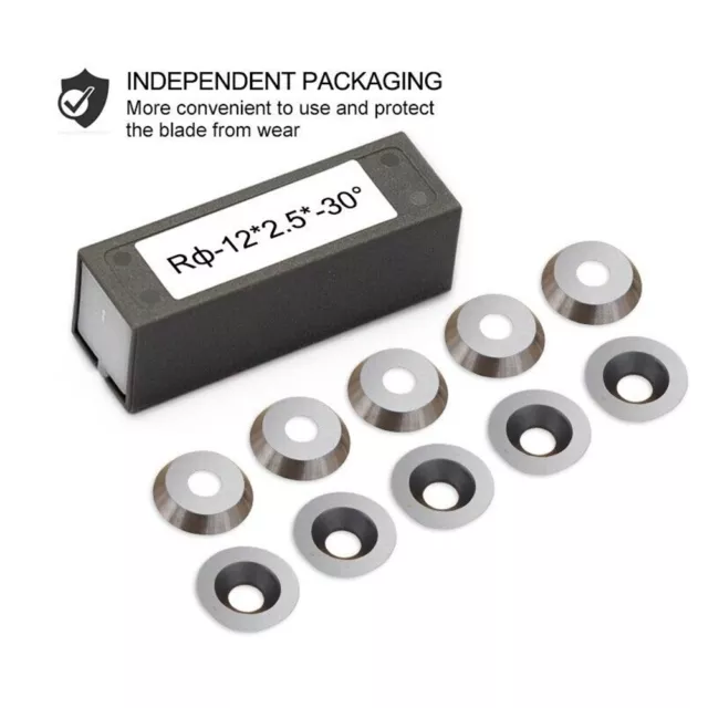 Premium grade 12mm Carbide Indexable Inserts for Wood Lathe Turning Set of 10