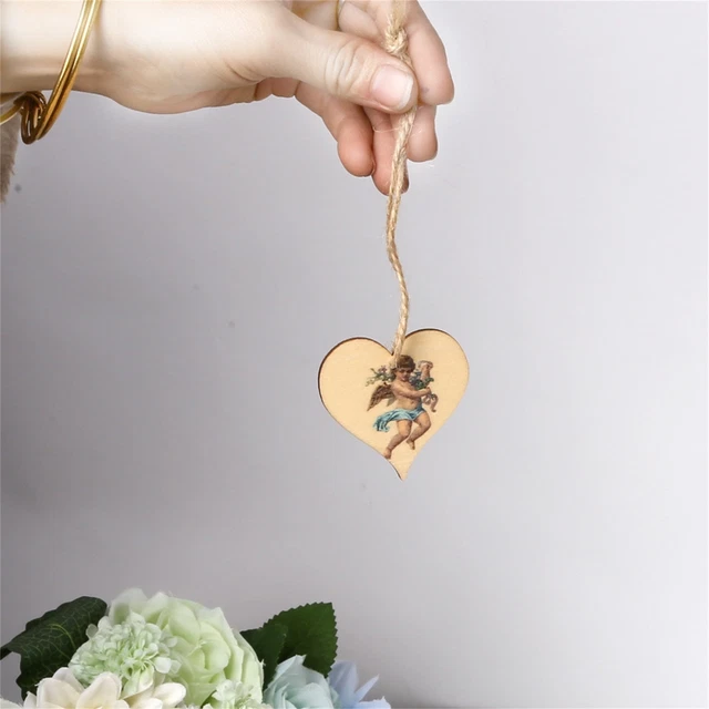 Juego de 10 tarjetas de madera artesanías duraderas hágalo usted mismo gel de madera rosa flores decoración de fiesta