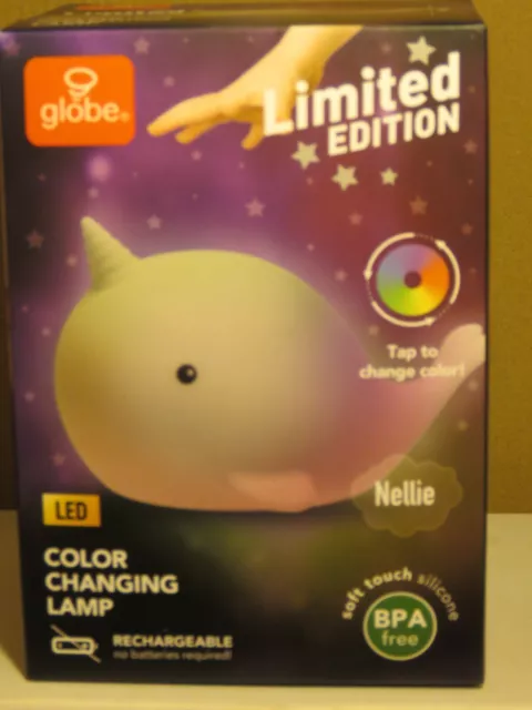 Globe LED Color Changing Whale (Nellie) Tap Lamp Rechargeable LIMITED EDITION  