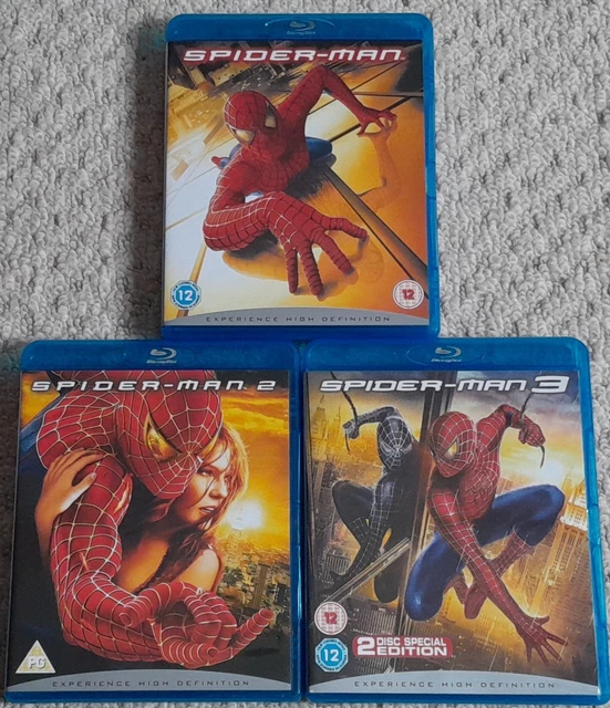 SPIDER-MAN TRILOGY BLU-RAY Collection Sam Raimi Tobey Maguire Kirsten ...