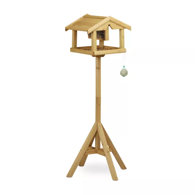 Vogelhaus mit Ständer Futterhaus Vögel mit Futtersilo Vogelfutterstation Holz