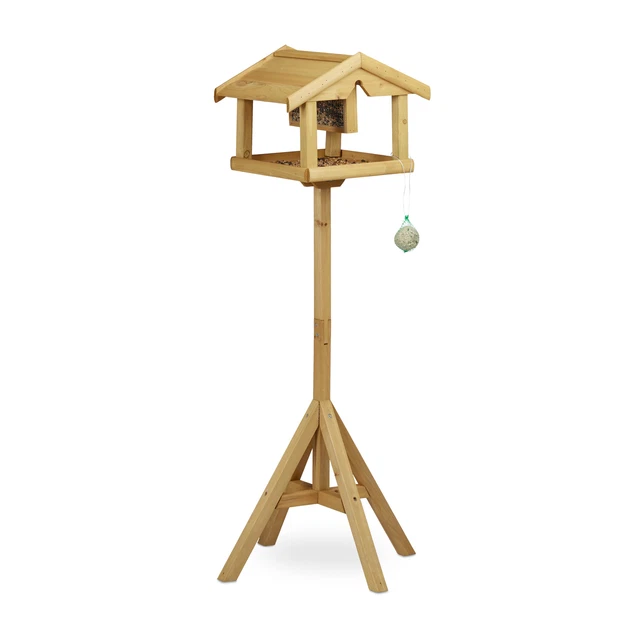 Vogelhaus mit Ständer Futterhaus Vögel mit Futtersilo Vogelfutterstation Holz