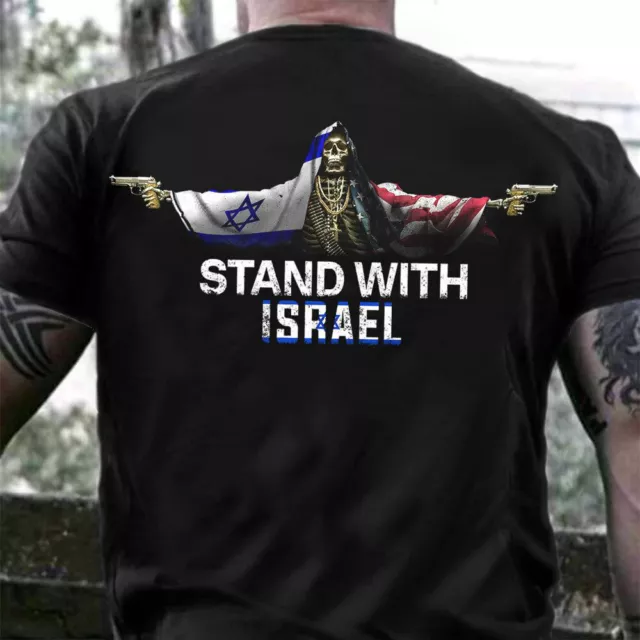 AMERICAN STAND WITH Israel T-Shirt Pro Israel Shirt Israeli American ...