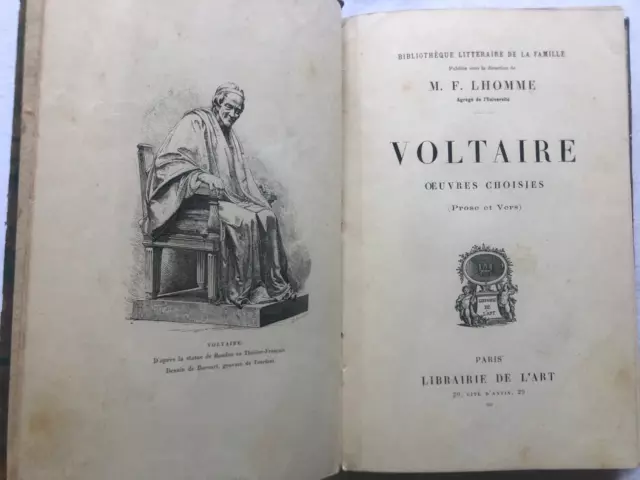 Antico Libro Voltaire Oeuvres choisies Lhomme 37 gravures