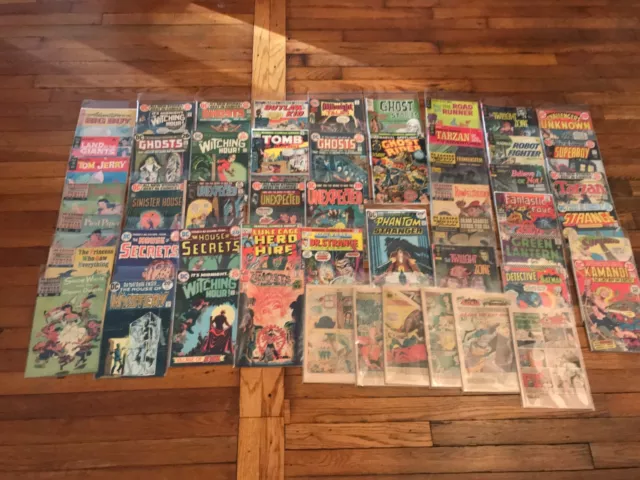 53 Silver & Bronze Age Comic Books mostly horror DC Marvel VG on average