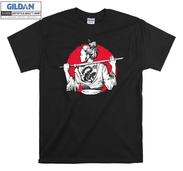 T-shirt ufficiale Samurai ragazza tatuaggio guerriero uomo donna unisex 7949