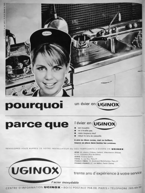 1965 Uginox Stainless Steel Sink Advertising 30 Years Of Service Experience