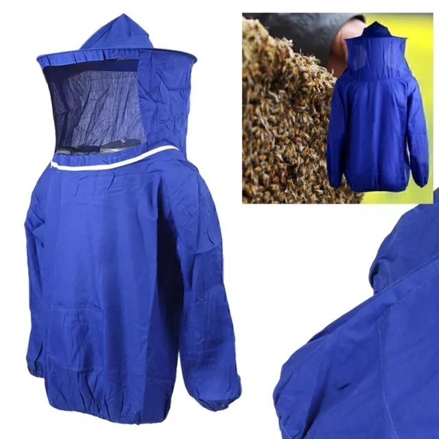 Bee Keeping Suit Beekeeping Jacket Veil Hat Smock Protective Equipment Blue UK
