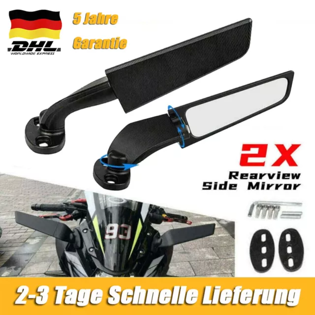 Für Kawasaki Ninja 300 400 650 1000 ZX10R ZX6R Windschwenkflügel Rückspiegel DE