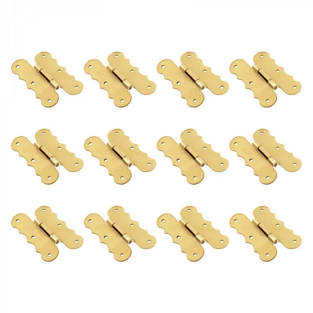Offset Cabinet Hinges 3/8" Polished Solid Brass 12 pack | Renovator's Supply