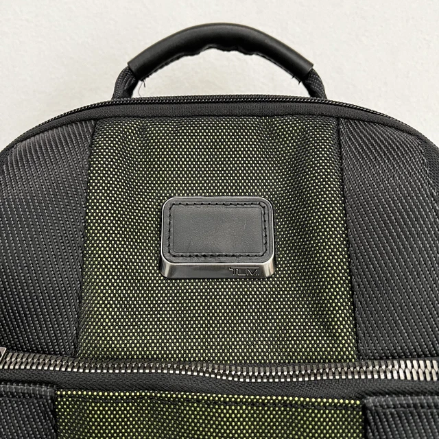 Tumi Black Mesh Green Alpha Bravo Shepard Deluxe Brief Pack Laptop Backpack Bag 2