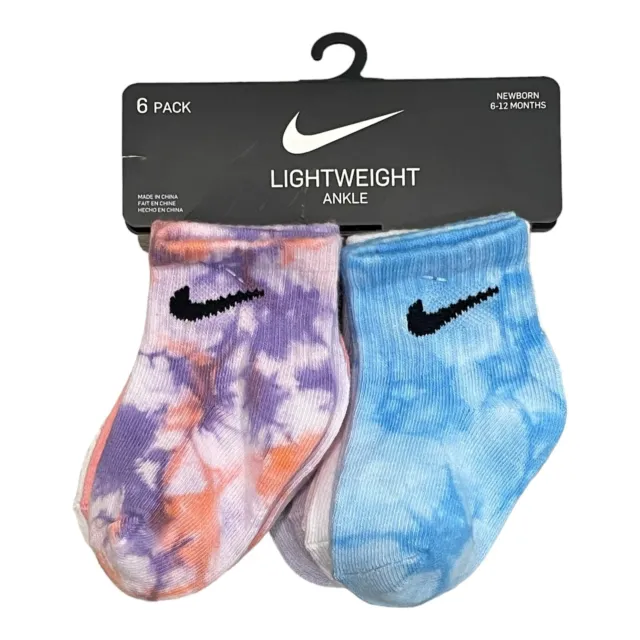 Nike BABY Lightweight Ankle Mixed Colored Socks 6 Pack (6-12 Months)