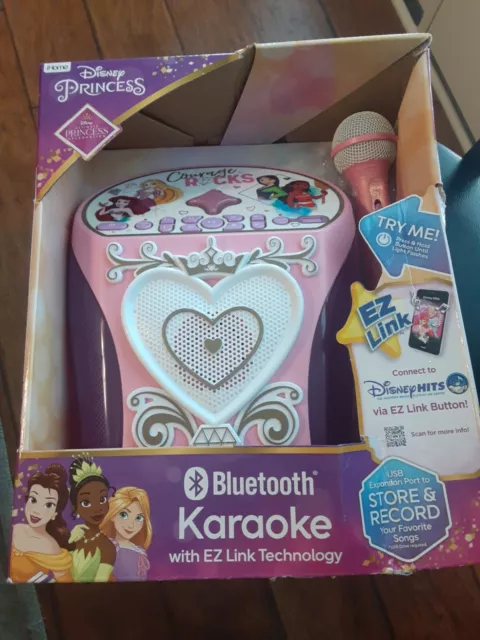 eKids - Disney Princess Bluetooth Karaoke with EZ Link Technology - Pink