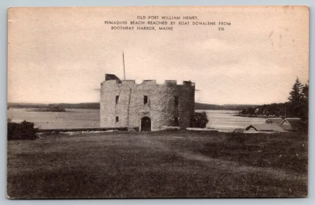 Old Fort William Henry  Boothbay  Harbor  Maine   Postcard  c1915