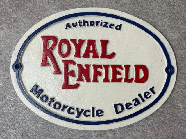 Royal Enfield Motorcycles Sign Cast Iron Repro Plaque Garage Man Cave