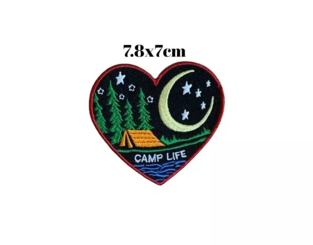 Camp Life Natur Abenteuer Urlaub bestickt Nähen Aufbügeln Abzeichen Aufnäher Neu 1051