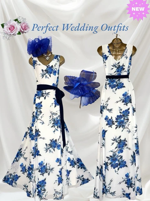 JACQUES VERT LIZABELLA Size 12 Blue White Mother Of The Bride