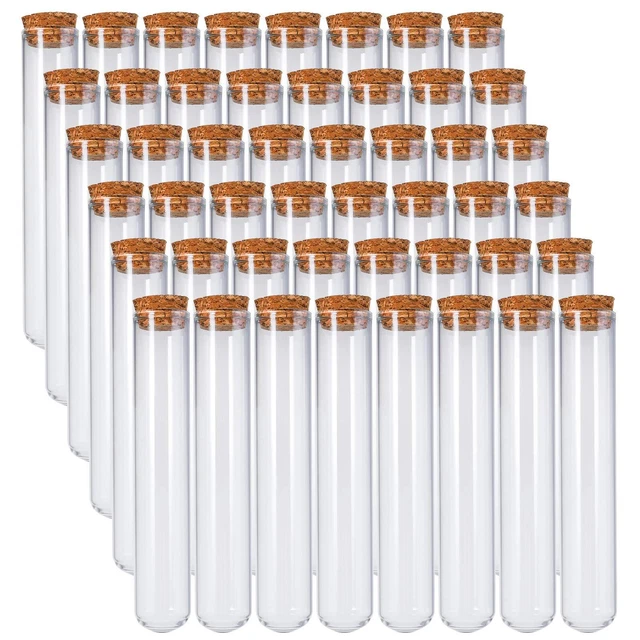 48pcs 45ml Glass Test Tubes 25x140mm with Cork Stoppers, as Bath Salt ...