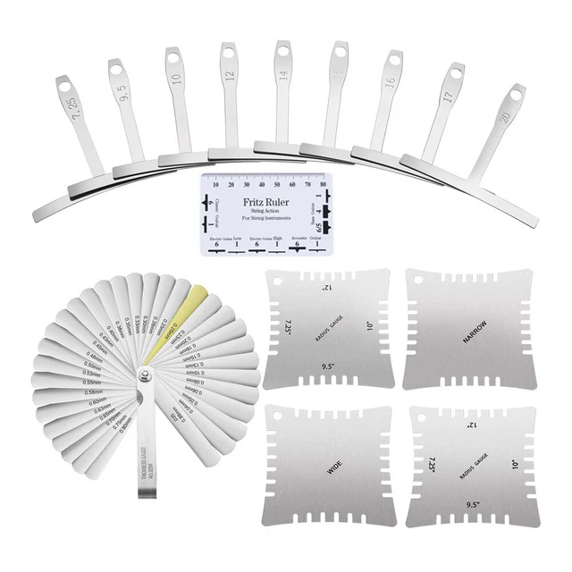 Guitar Luthier Measuring Tool Kit Set String Action Ruler Understring E2P9