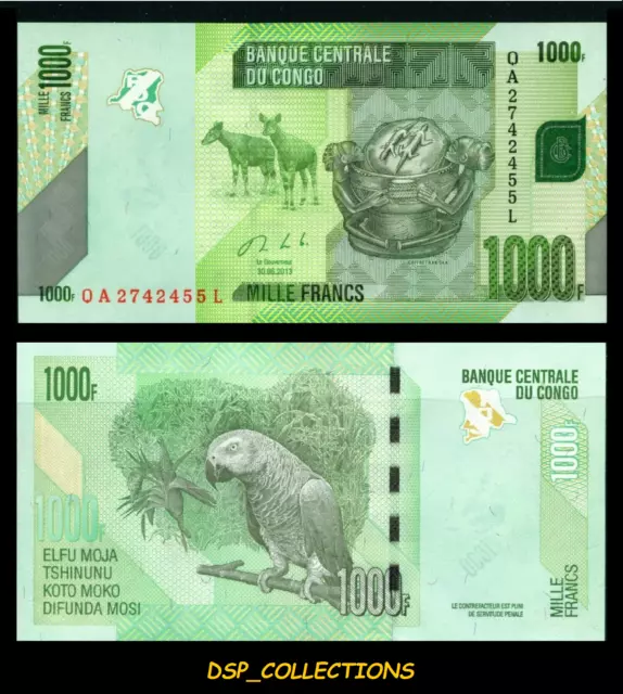 💥 Banknote Billet - Banque Centrale Du CONGO, 1000 FRANCS 2013 UNC, Pick-101b