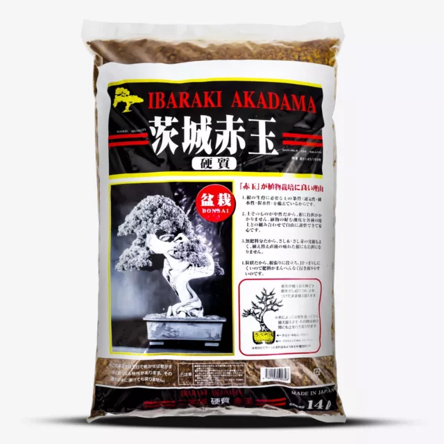 Bonsai-Erde Akadama 1-5 mm Ibaraki hart 14 LITER, ca. 10 KG Lehm Granulat
