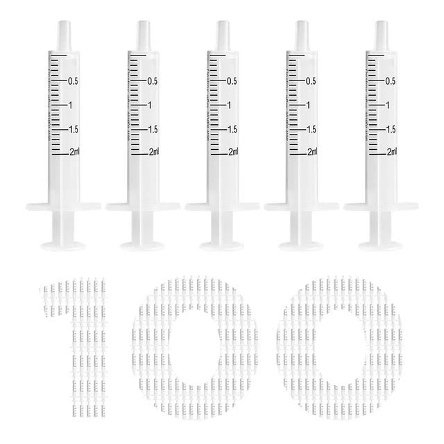 100 X 2ML Plastic Injection Needle Syringe Polypropyle Syringes