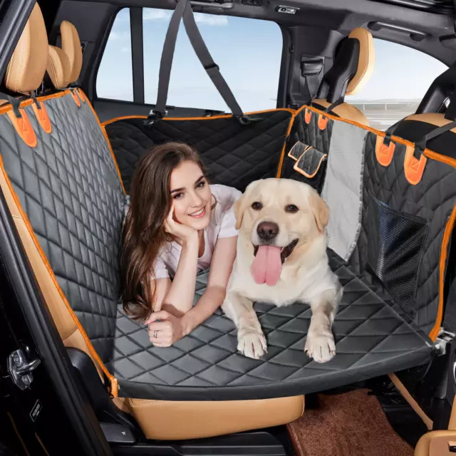 New Back Seat Extender for Dogs, Portable Waterproof Hard Bottom Car Seat Cover