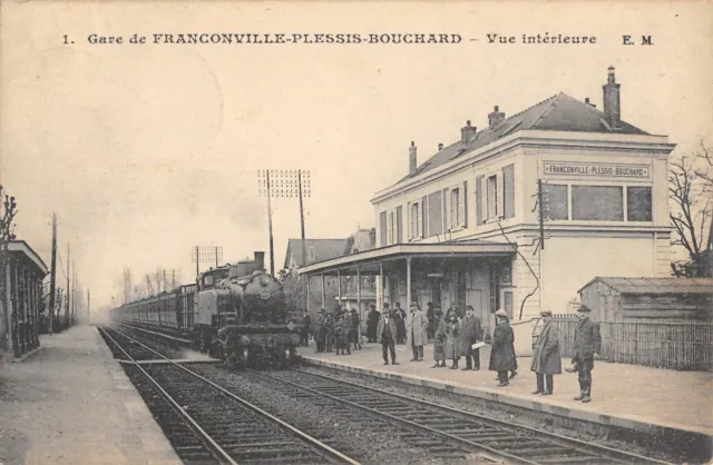 Cpa 95 Gare De Franconville Plessis Bouchard / Vue Interieure / Train