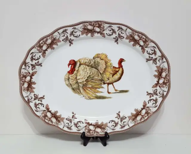 NEW RARE Williams Sonoma Large Oval Turkey Serving Platter 20" x 15.5" Porcelain